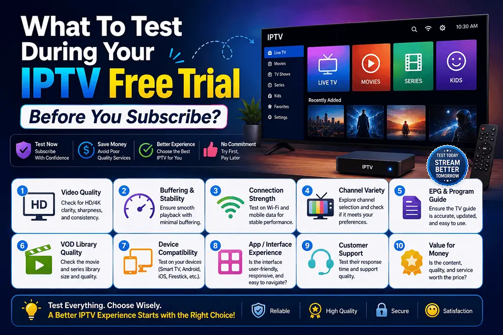 What To Test During Your IPTV Free Trial Before You Subscribe